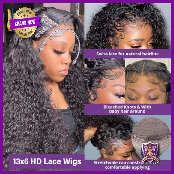 30 Inch Deep Wave Lace Front Wig Human Hair 13x6 HD Glueless Pre Plucked